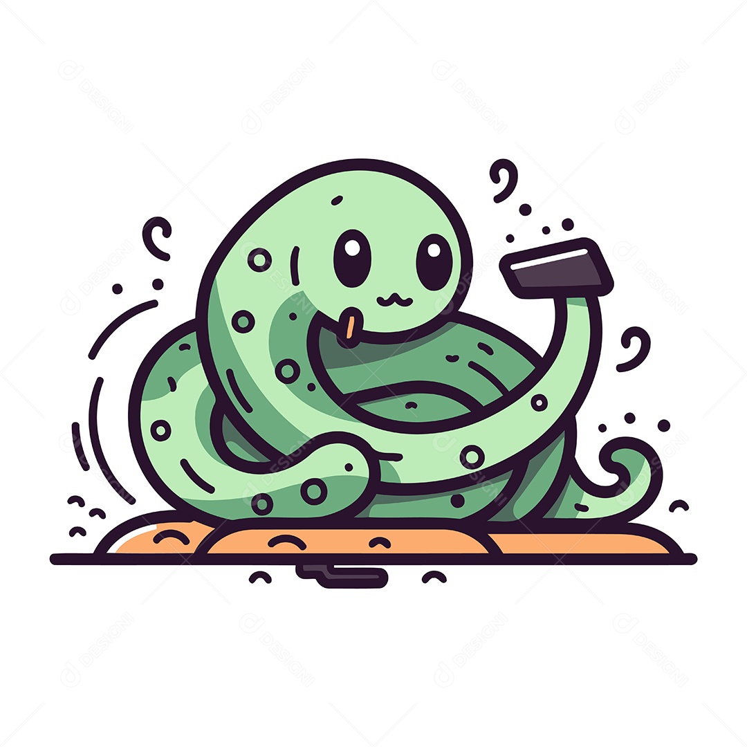Cobra de Desenho Animado Ilustração Vetor EPS