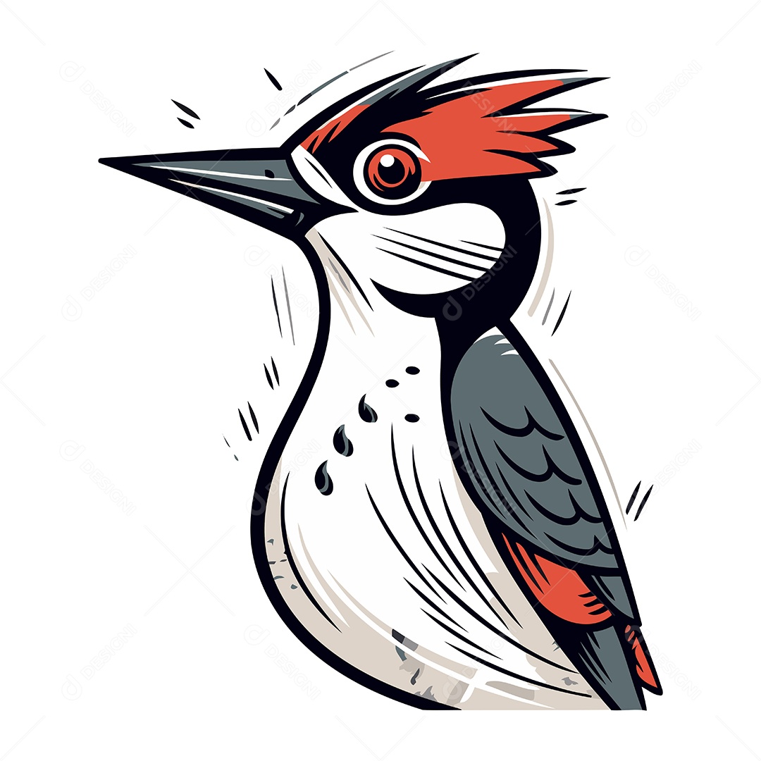 Pica Pau de Desenho Animado Ilustração Vetor EPS
