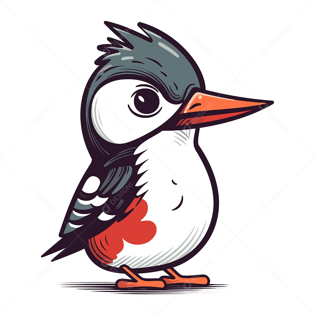 Pica Pau de Desenho Animado Ilustração Vetor EPS