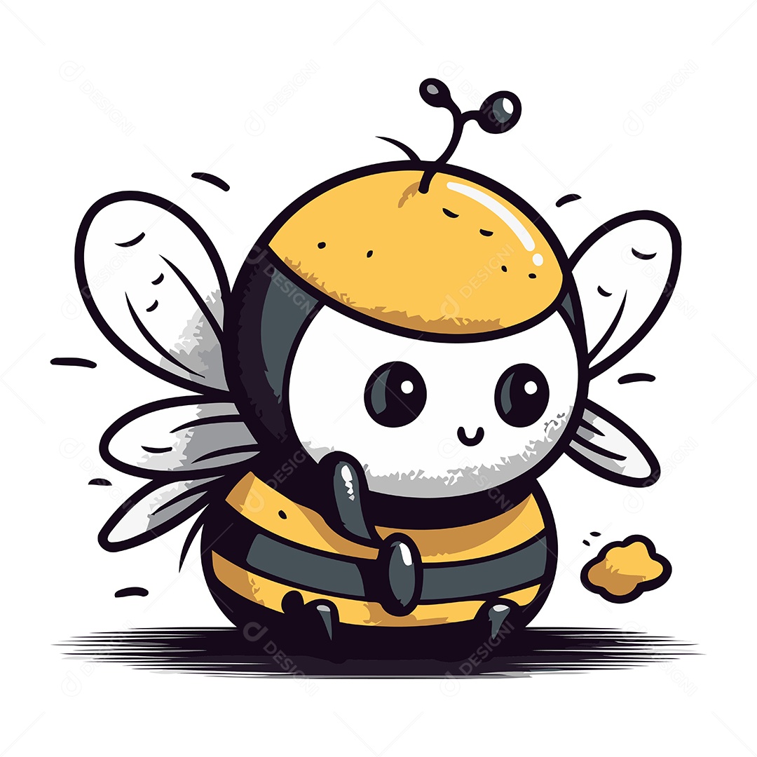 Abelha de Desenho Animado Ilustração Vetor EPS
