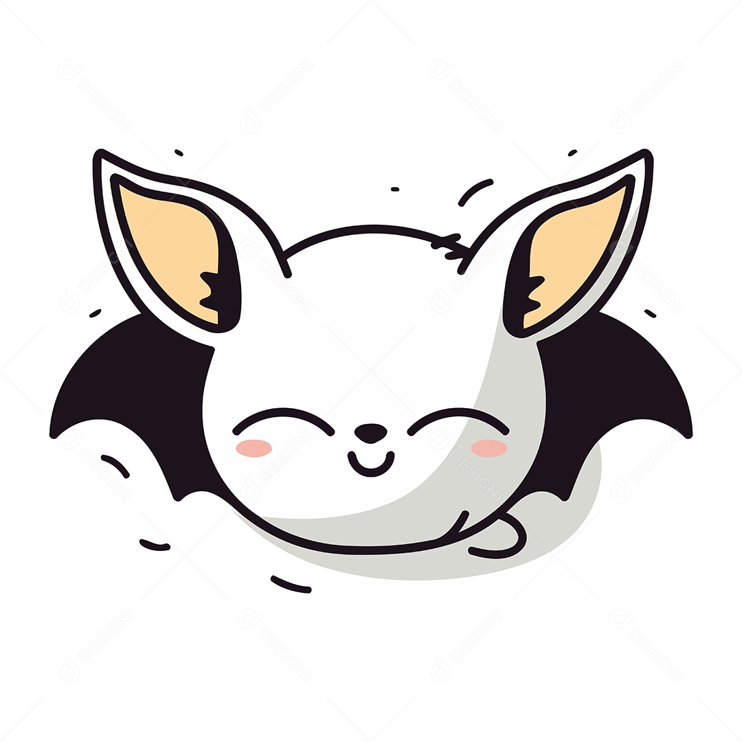 Filhote de Morcego Desenho Animado Ilustração Vetor EPS