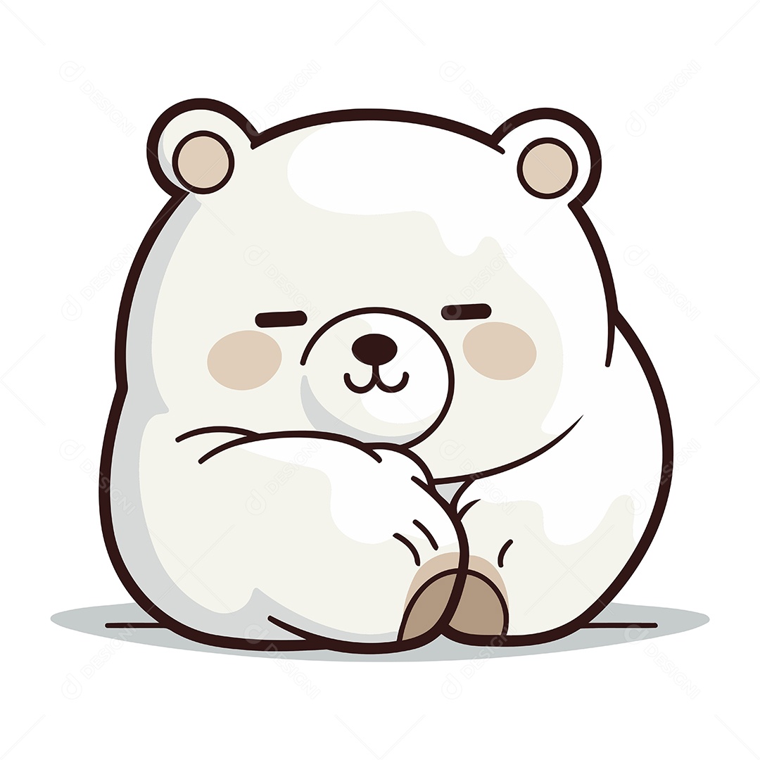 Urso Polar de Desenho Animado Ilustração Vetor EPS