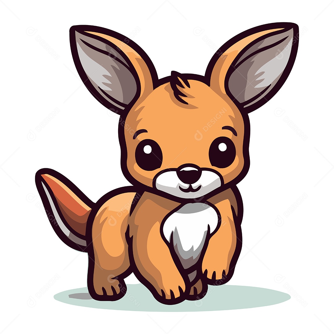Canguru de Desenho Animado Ilustração Vetor EPS