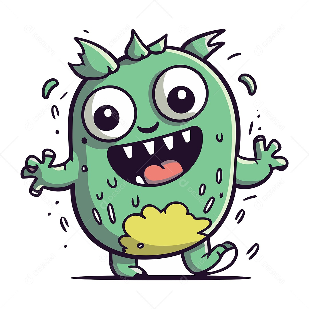 Monstro de Desenho Animado Ilustração Vetor EPS