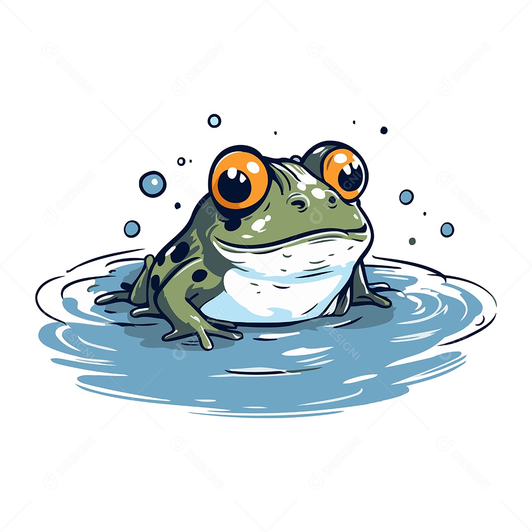 Sapo de Desenho Animado Ilustração Vetor EPS