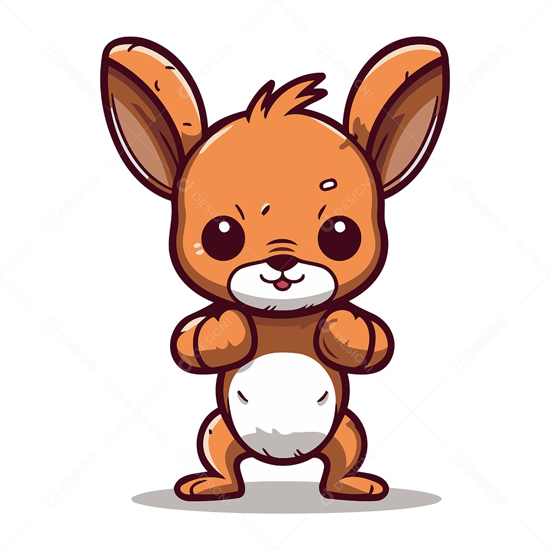 Canguru de Desenho Animado Ilustração Vetor EPS