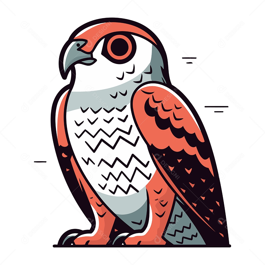 Falcão de Desenho Animado Ilustração Vetor EPS