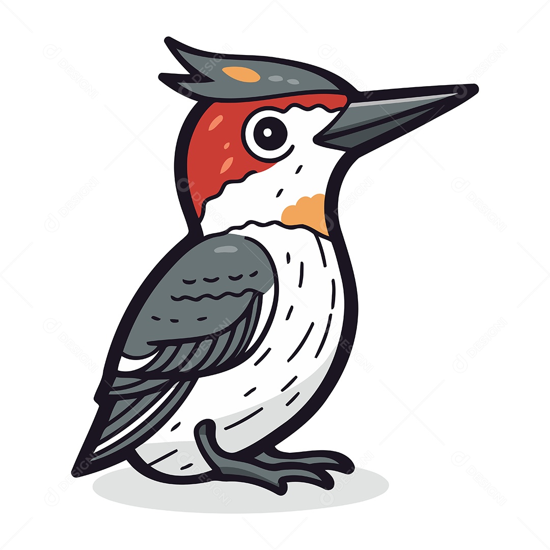 Pica Pau de Desenho Animado Ilustração Vetor EPS