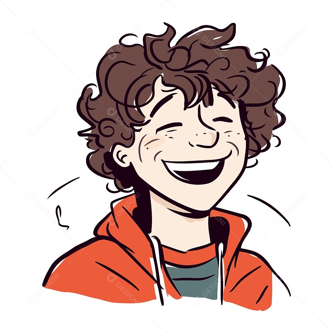 Menino Sorridente de Desenho Animado Ilustração Vetor EPS