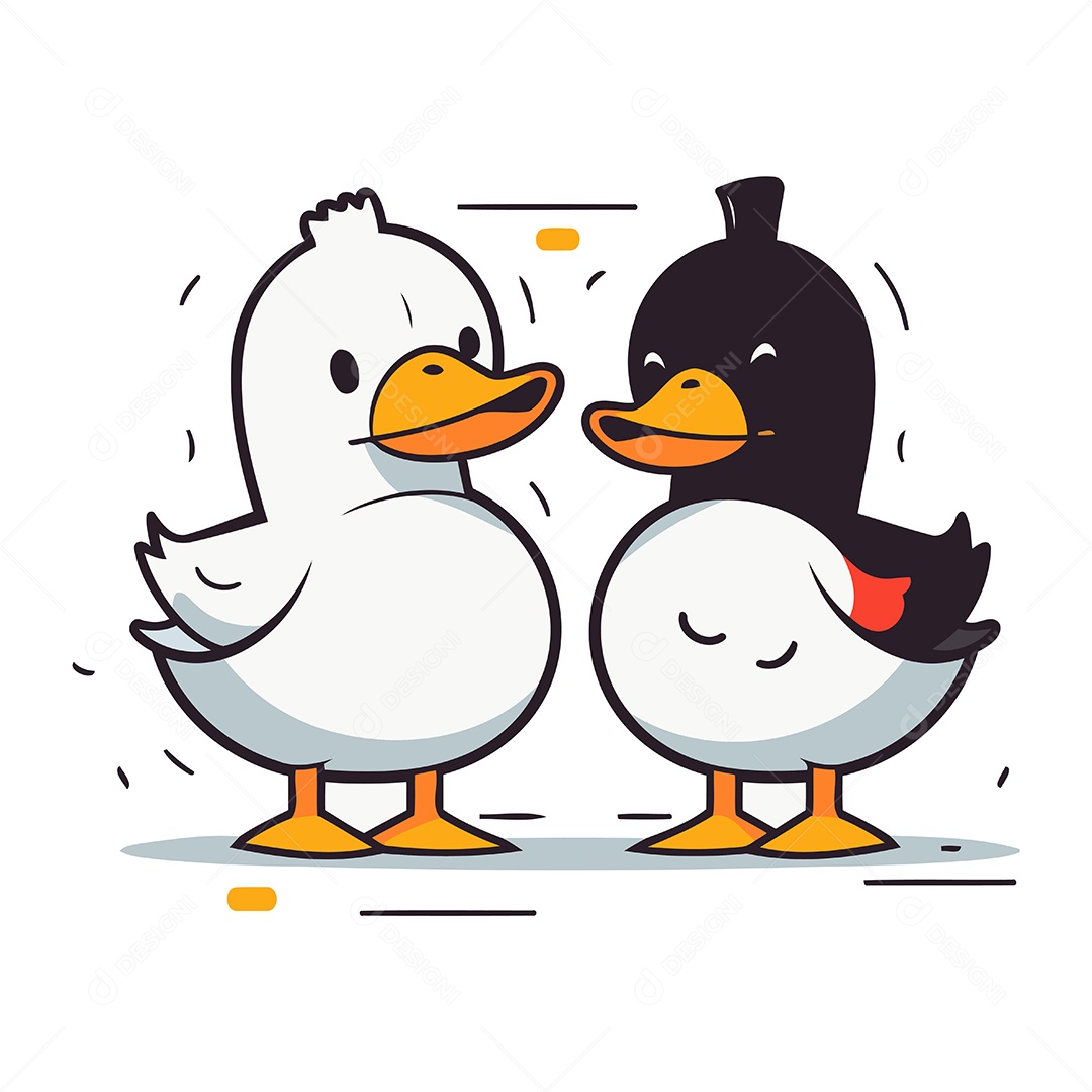 Patos de Desenho Animado Ilustração Vetor EPS