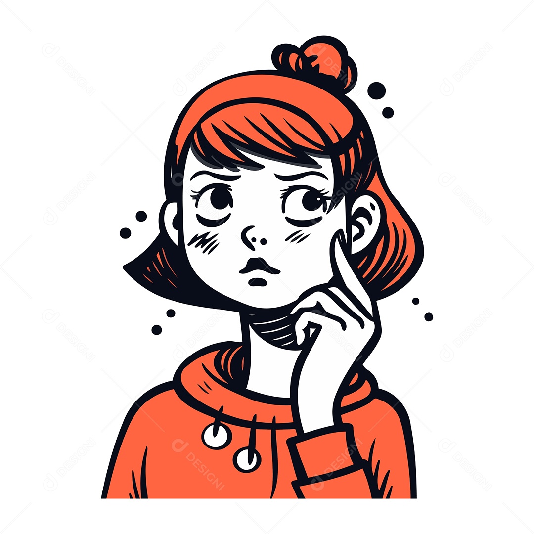 Menina de Desenho Animado Ilustração Vetor EPS