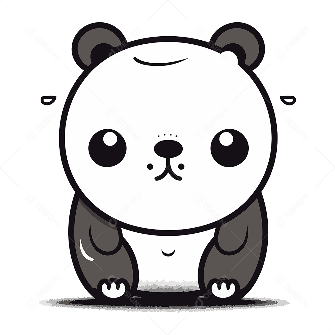 Panda de Desenho Animado Ilustração Vetor EPS