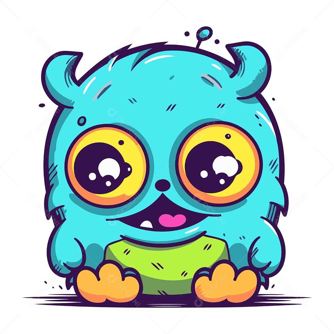 Monstro de Desenho Animado Ilustração Vetor EPS