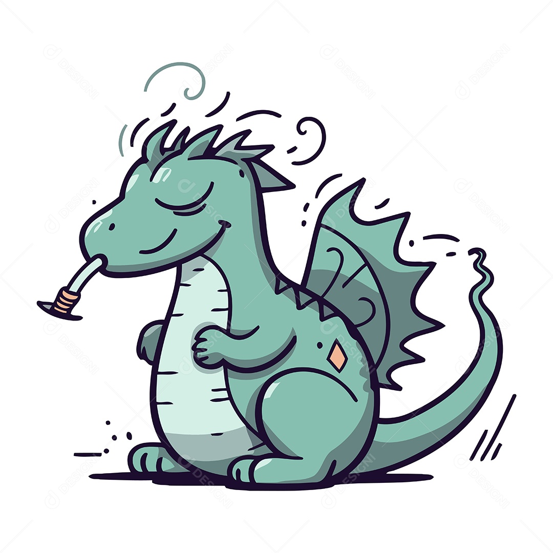 Dragão de Desenho Animado Ilustração Vetor EPS