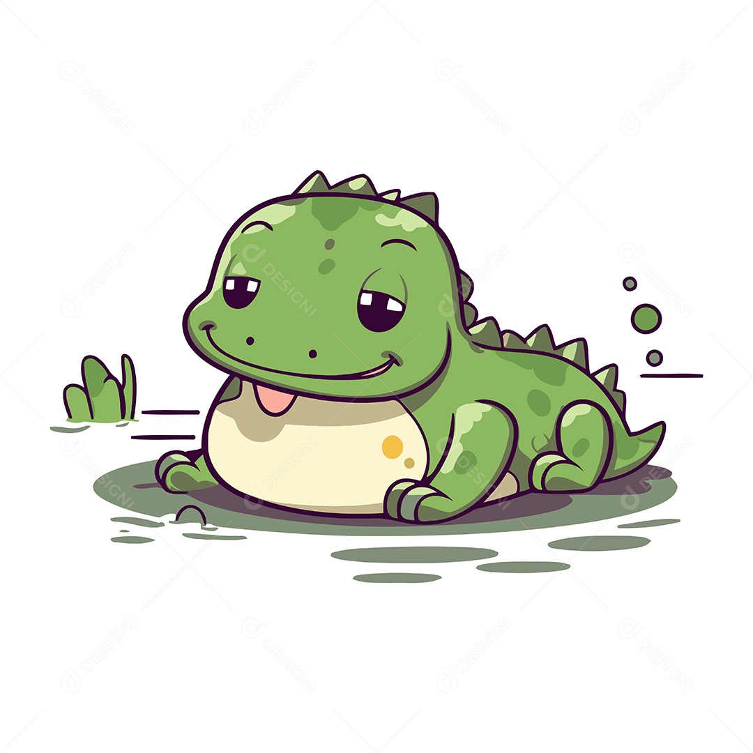 Crocodilo de Desenho Animado Ilustração Vetor EPS