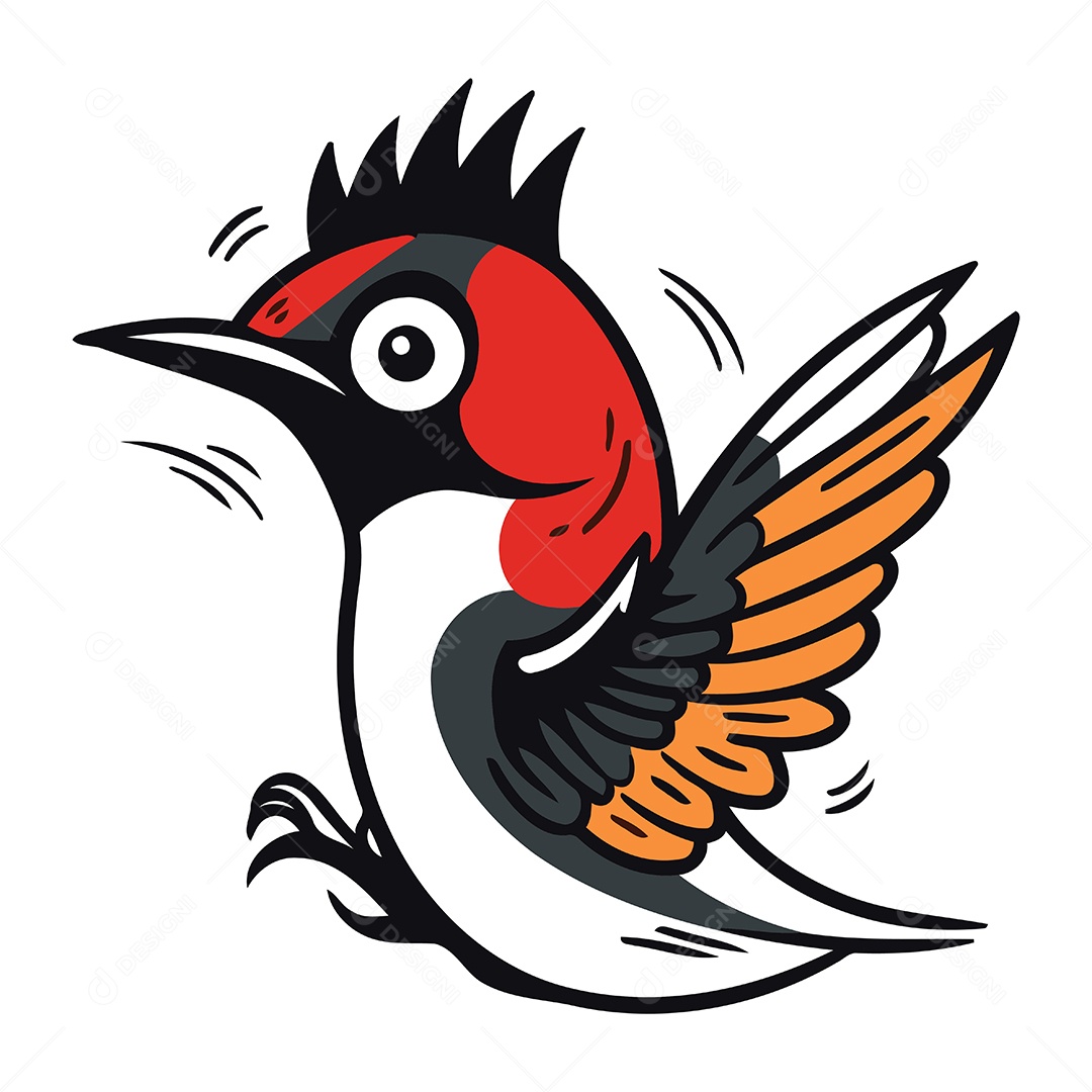 Pica Pau de Desenho Animado Ilustração Vetor EPS