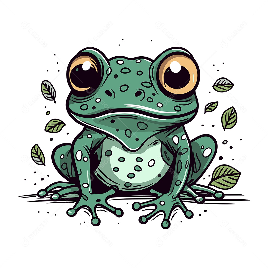 Sapo de Desenho Animado Ilustração Vetor EPS