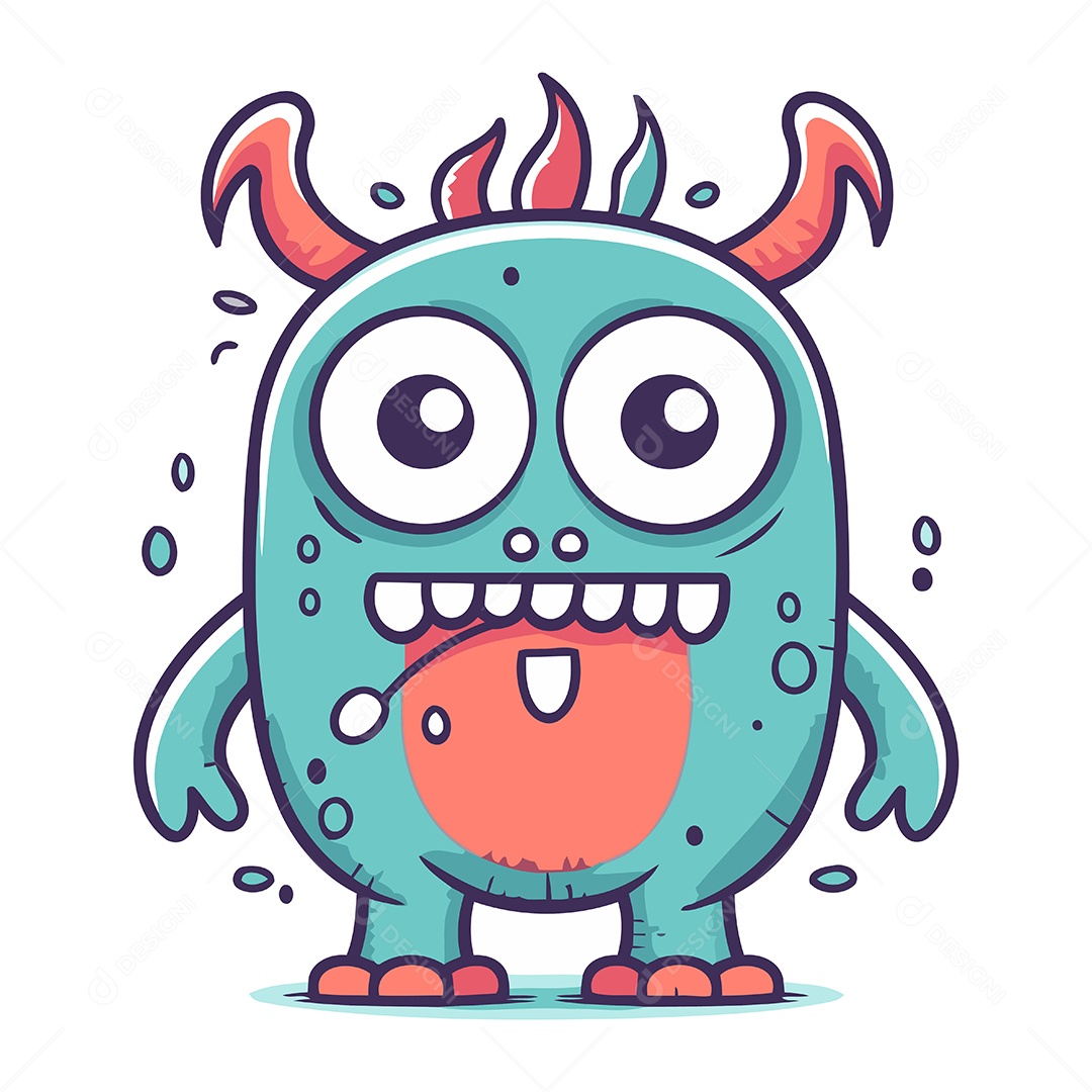 Monstro de Desenho Animado Ilustração Vetor EPS