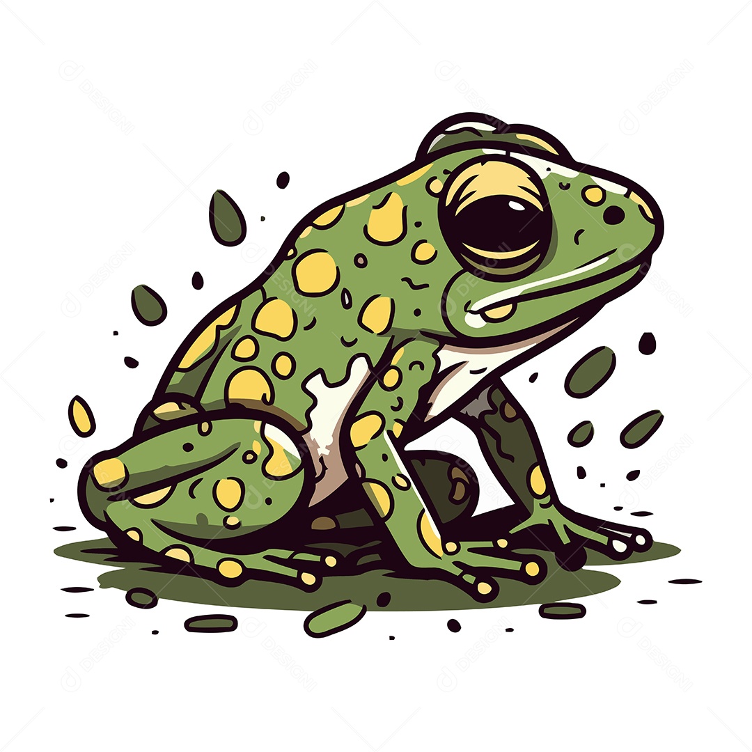 Sapo de Desenho Animado Ilustração Vetor EPS
