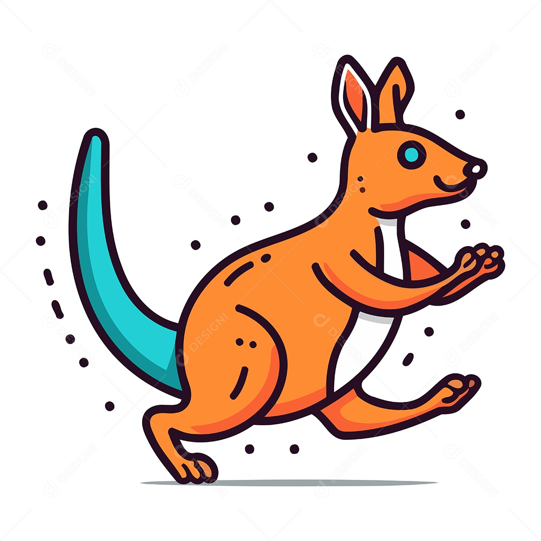 Canguru de Desenho Animado Ilustração Vetor EPS