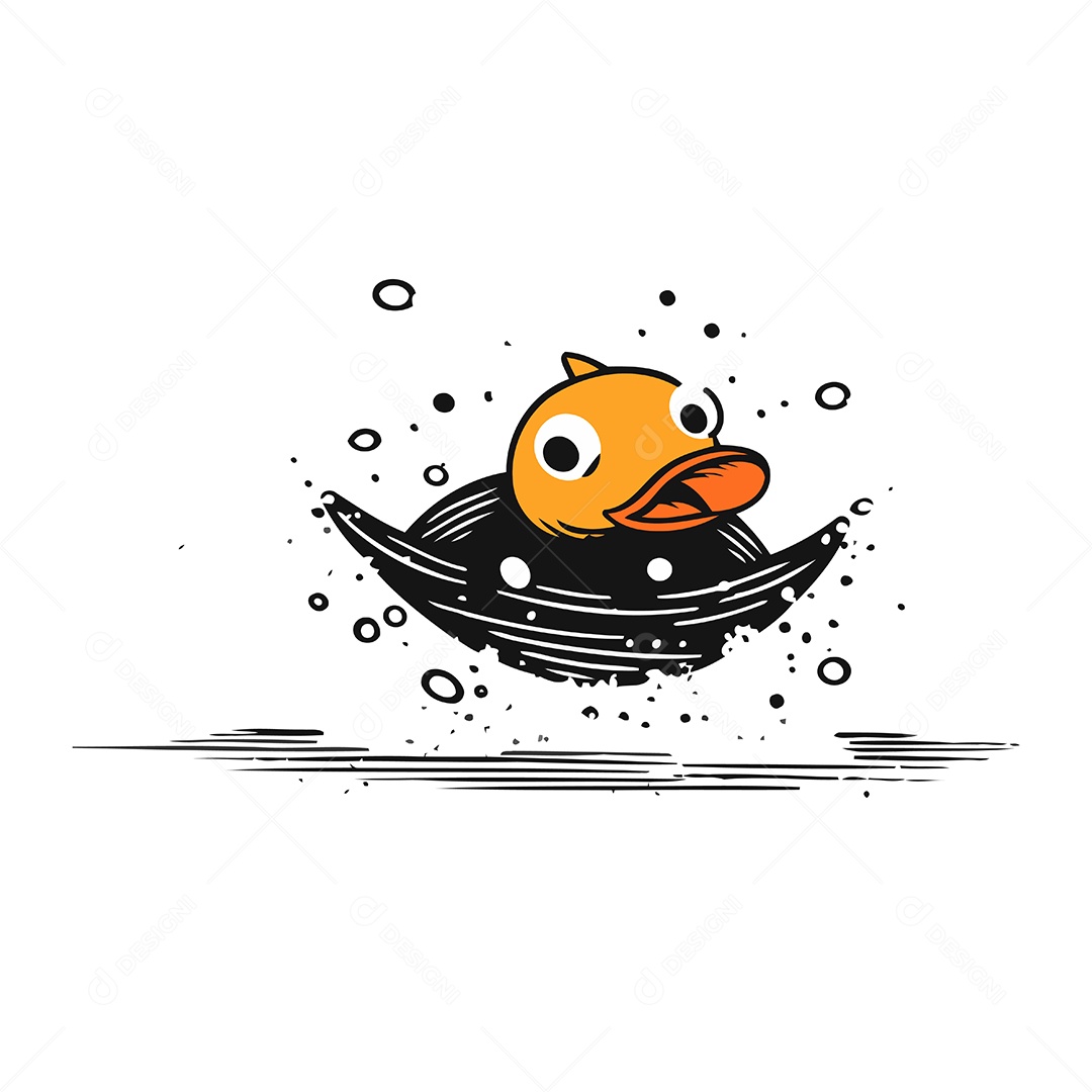 Pato de Desenho Animado Ilustração Vetor EPS