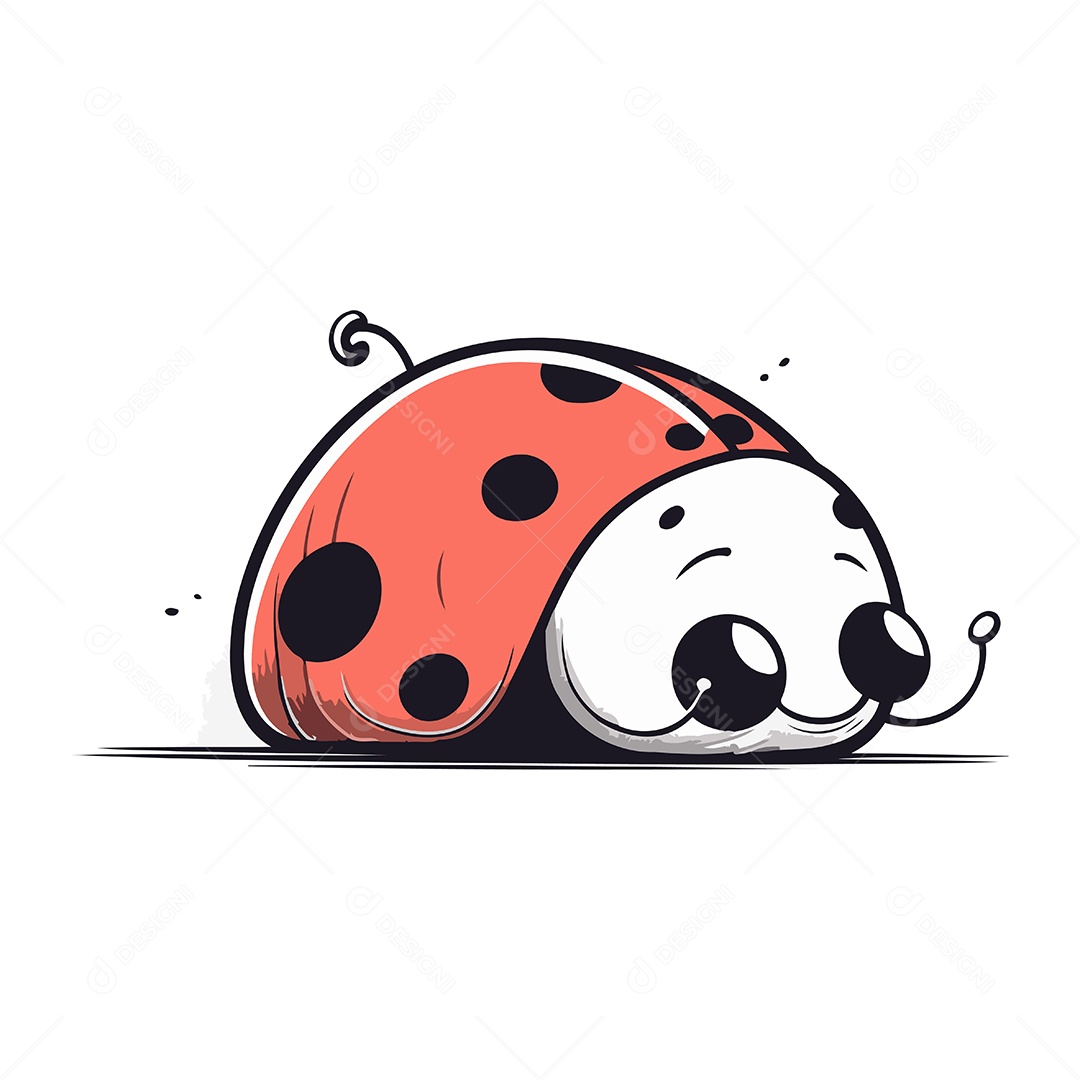 Joaninha de Desenho Animado Ilustração Vetor EPS