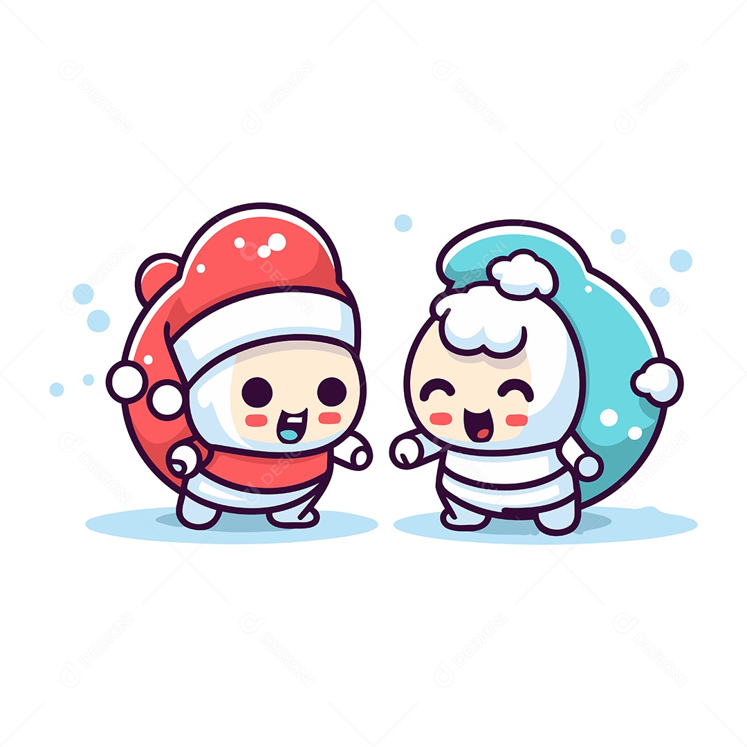 Personagens Fofo de Desenho Animado Ilustração Vetor EPS