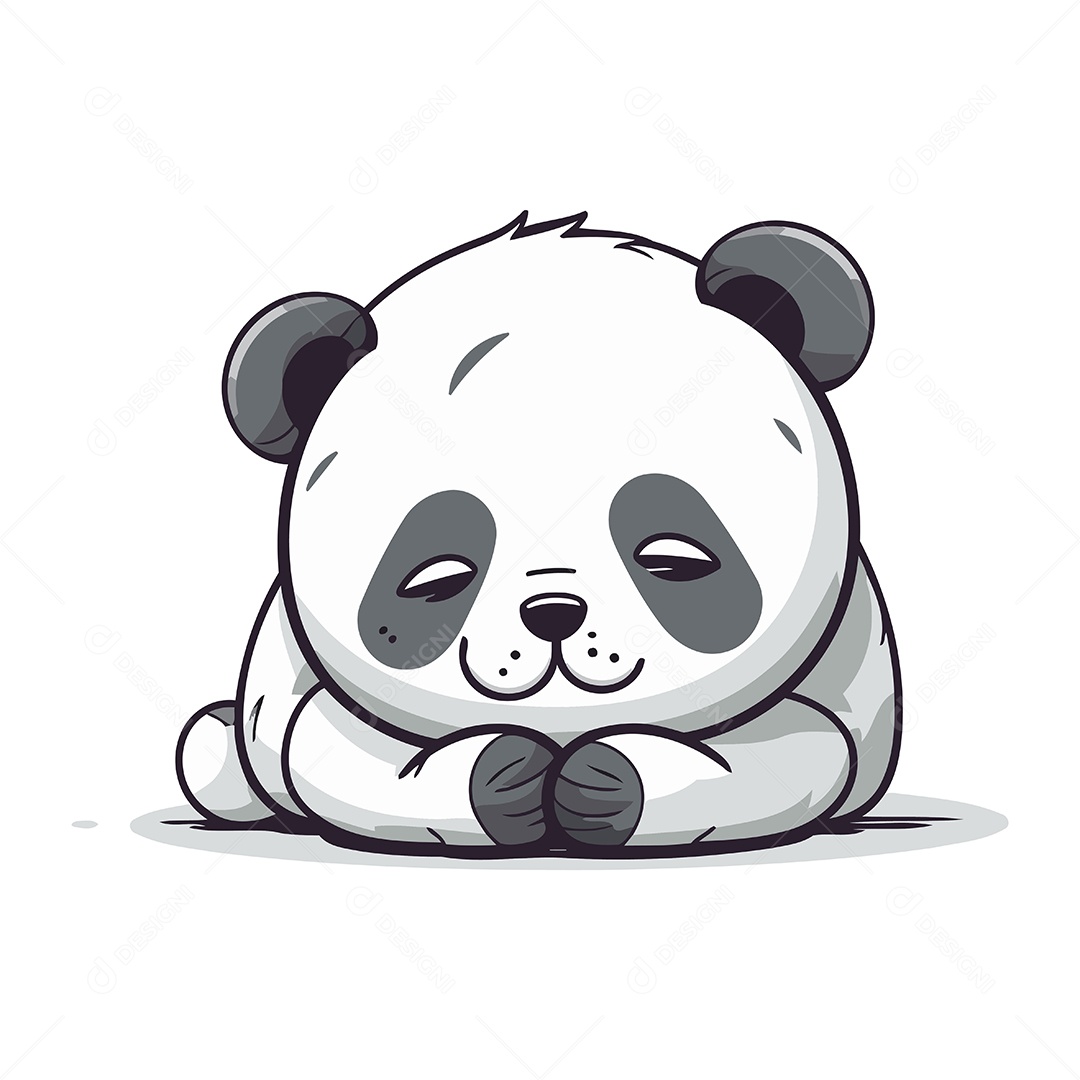 Panda de Desenho Animado Ilustração Vetor EPS