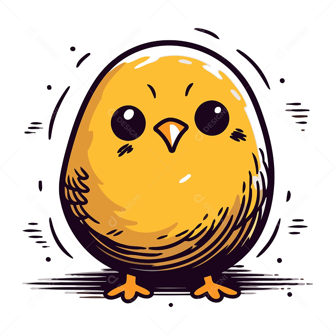 Pintinho de Desenho Animado Ilustração Vetor EPS