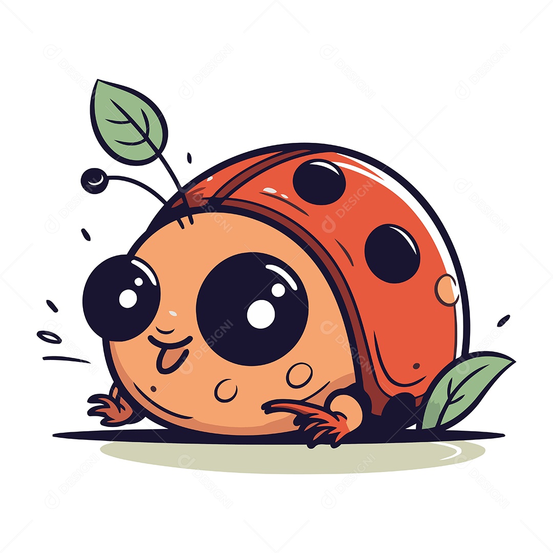 Joaninha de Desenho Animado Ilustração Vetor EPS