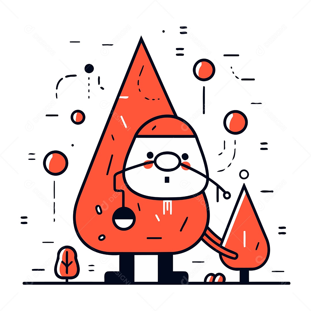 Personagem de Boneco de Neve Fofo Desenho Animado Ilustração Vetor EPS