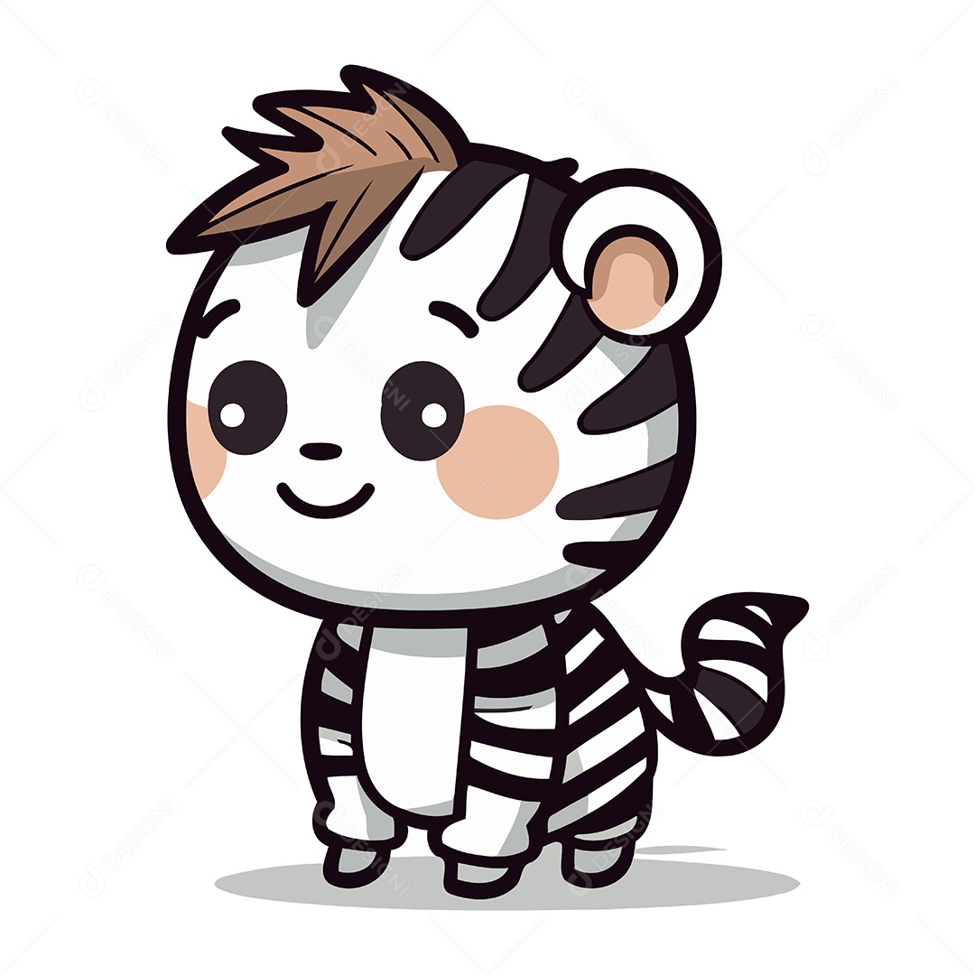 Zebra de Desenho Animado Ilustração Vetor EPS