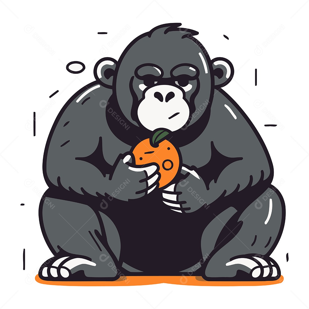 Chimpanzé de Desenho Animado Ilustração Vetor EPS