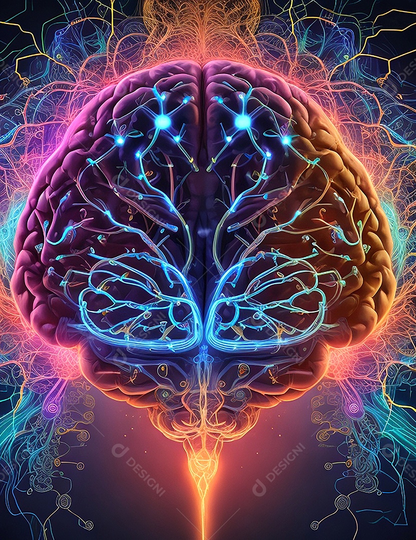 Fundo de padrões neurais altamente detalhado