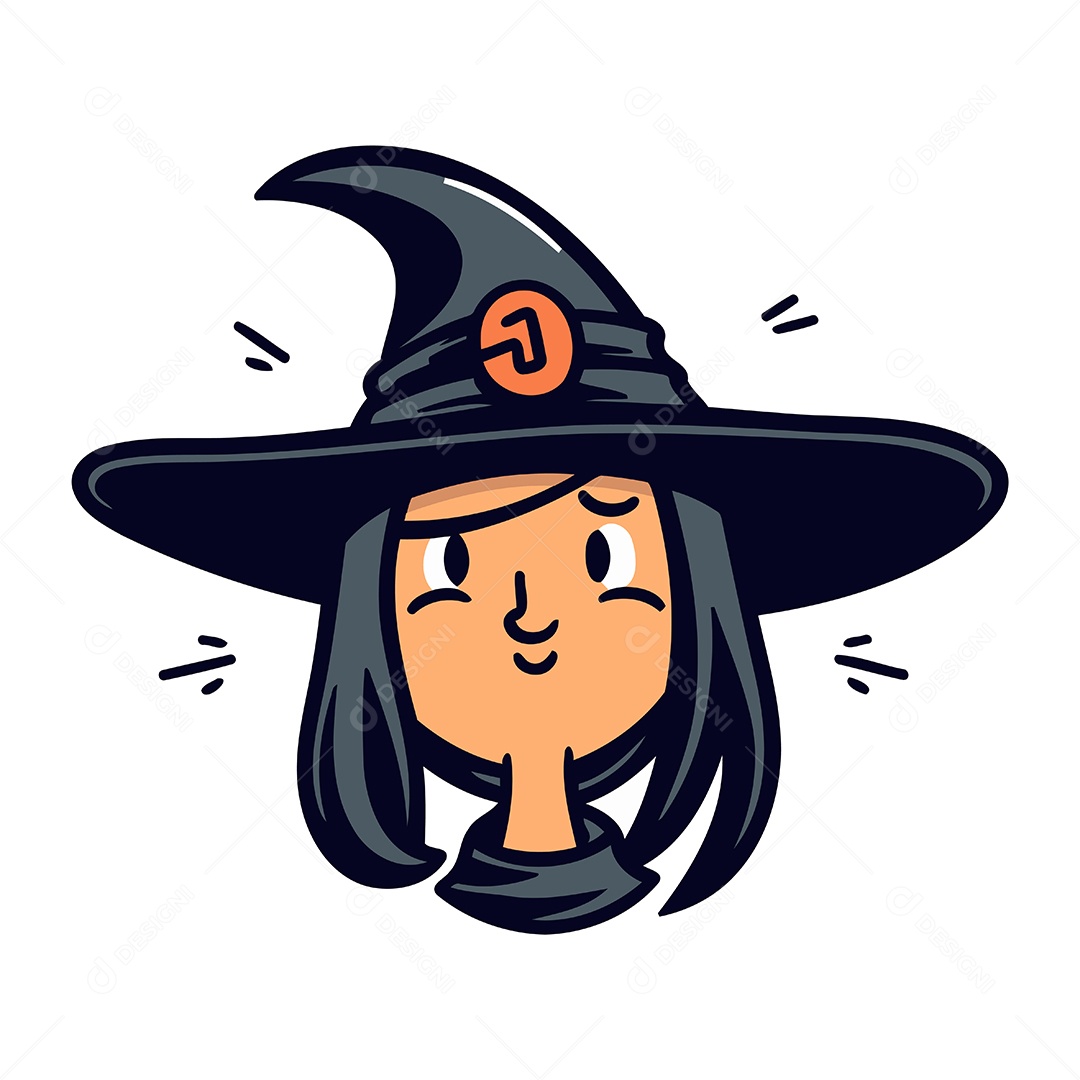 Bruxa de Desenho Animado Ilustração Vetor EPS