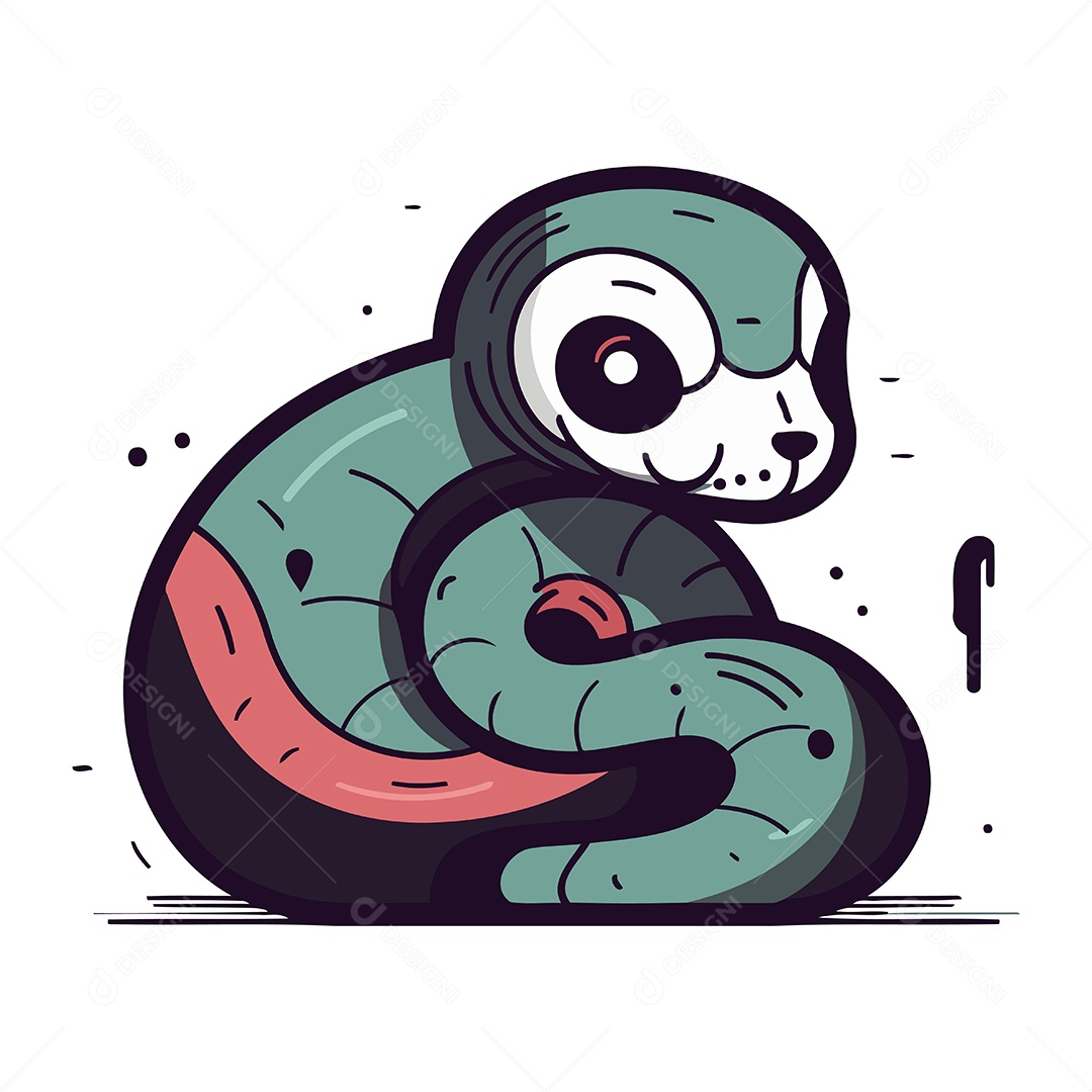 Cobra de Desenho Animado Ilustração Vetor EPS