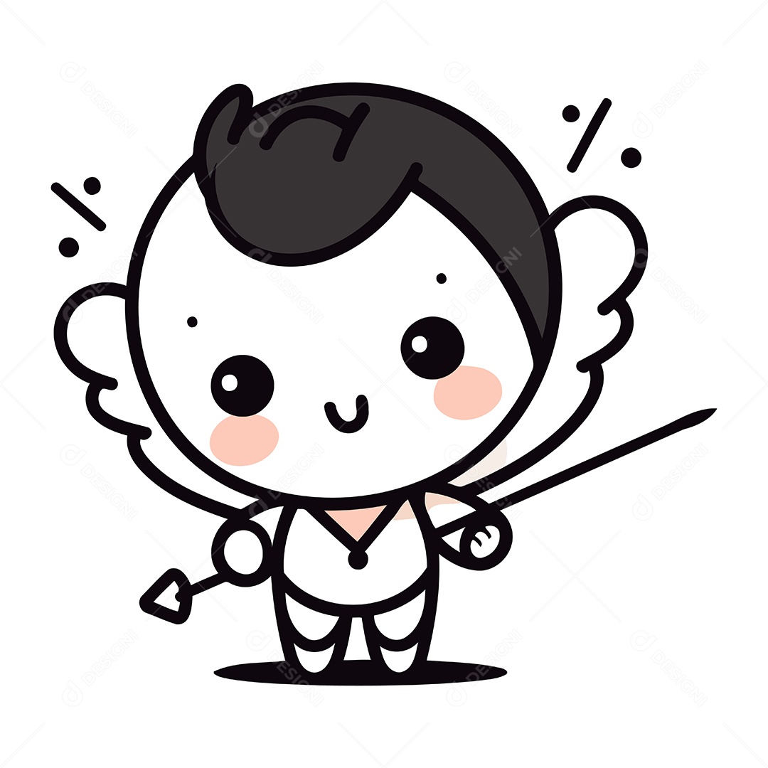 Cupido de Desenho Animado Ilustração Vetor EPS