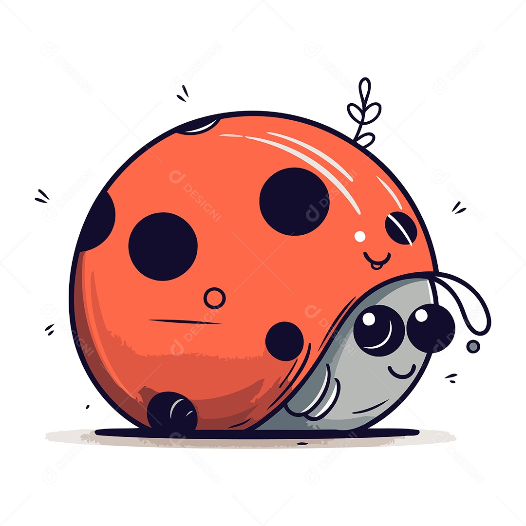 Joaninha de Desenho Animado Ilustração Vetor EPS