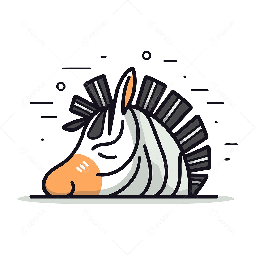 Zebra de Desenho Animado Ilustração Vetor EPS