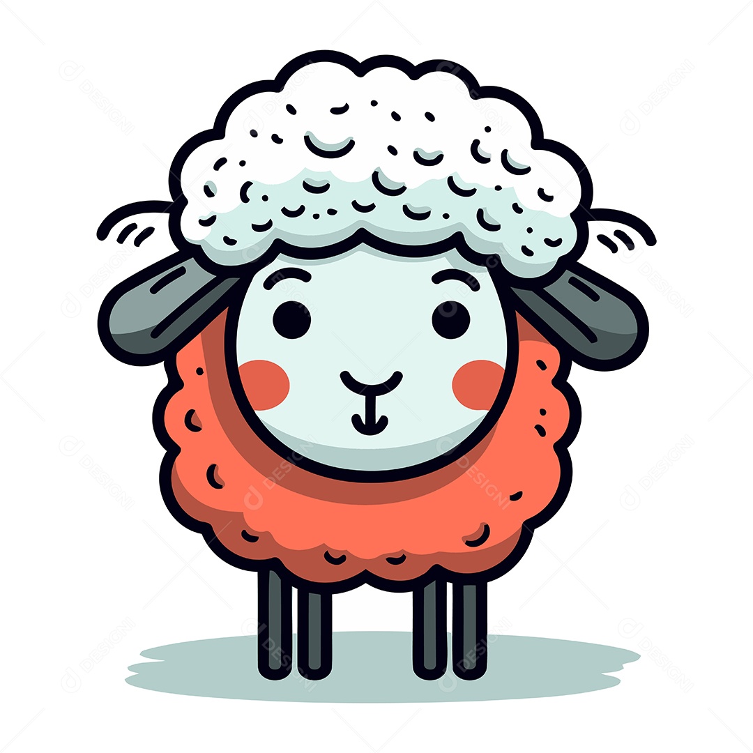Ovelha de Desenho Animado Ilustração Vetor EPS