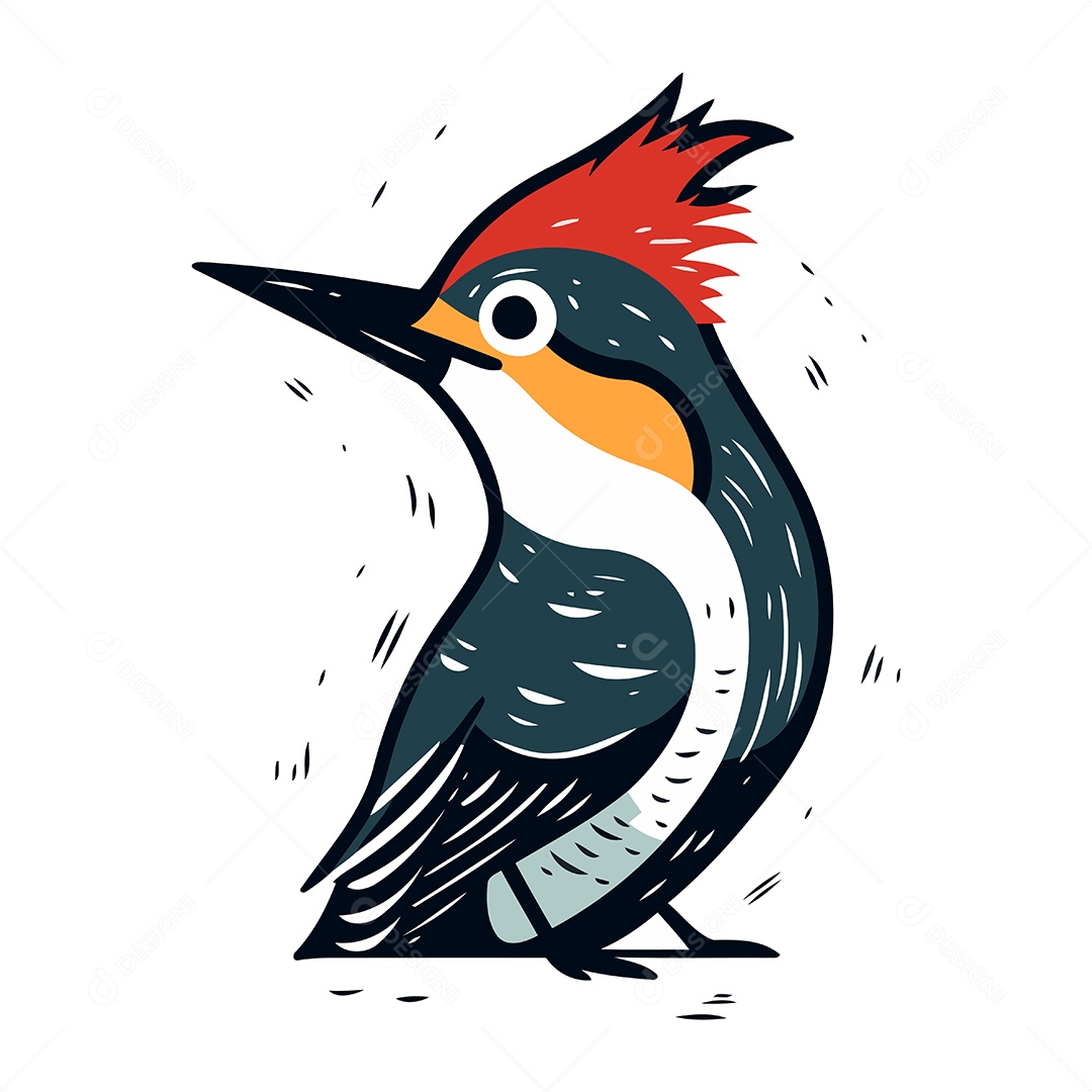 Pica Pau de Desenho Animado Ilustração Vetor EPS