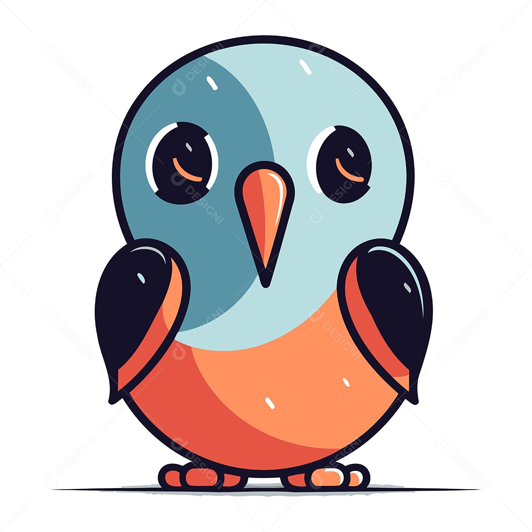 Passarinho de Desenho Animado Ilustração Vetor EPS