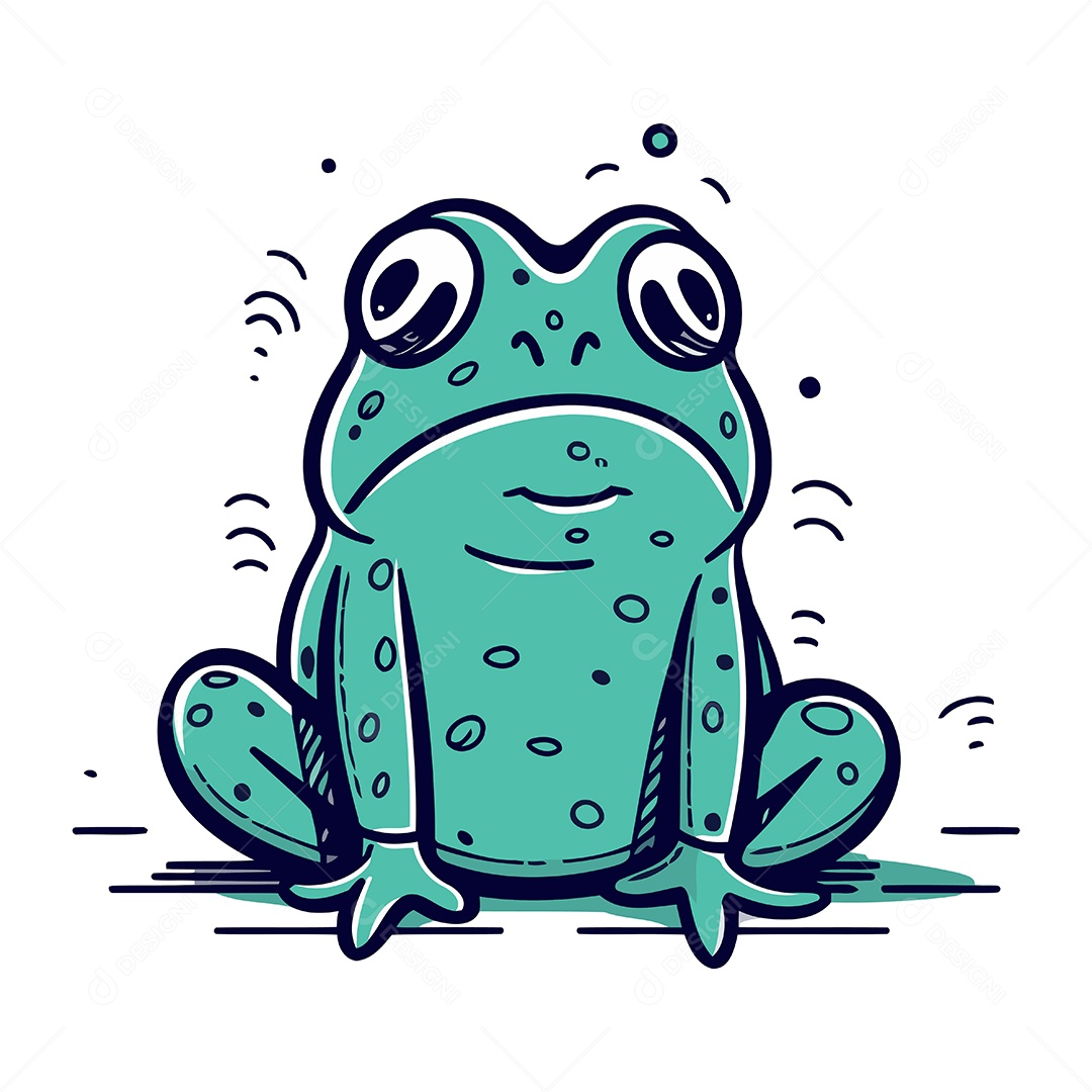 Sapo de Desenho Animado Ilustração Vetor EPS