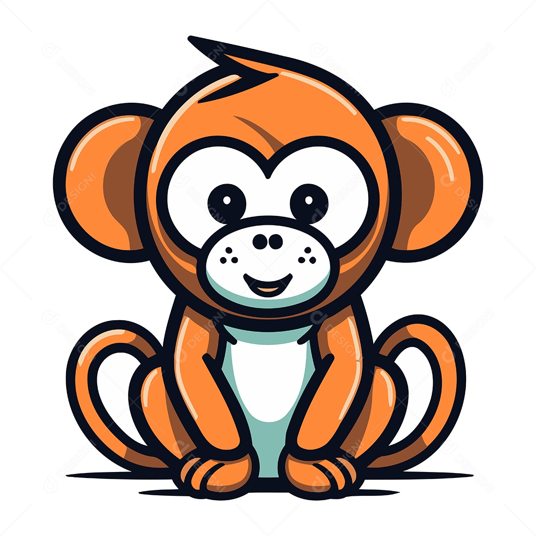 Macaco de Desenho Animado Ilustração Vetor EPS