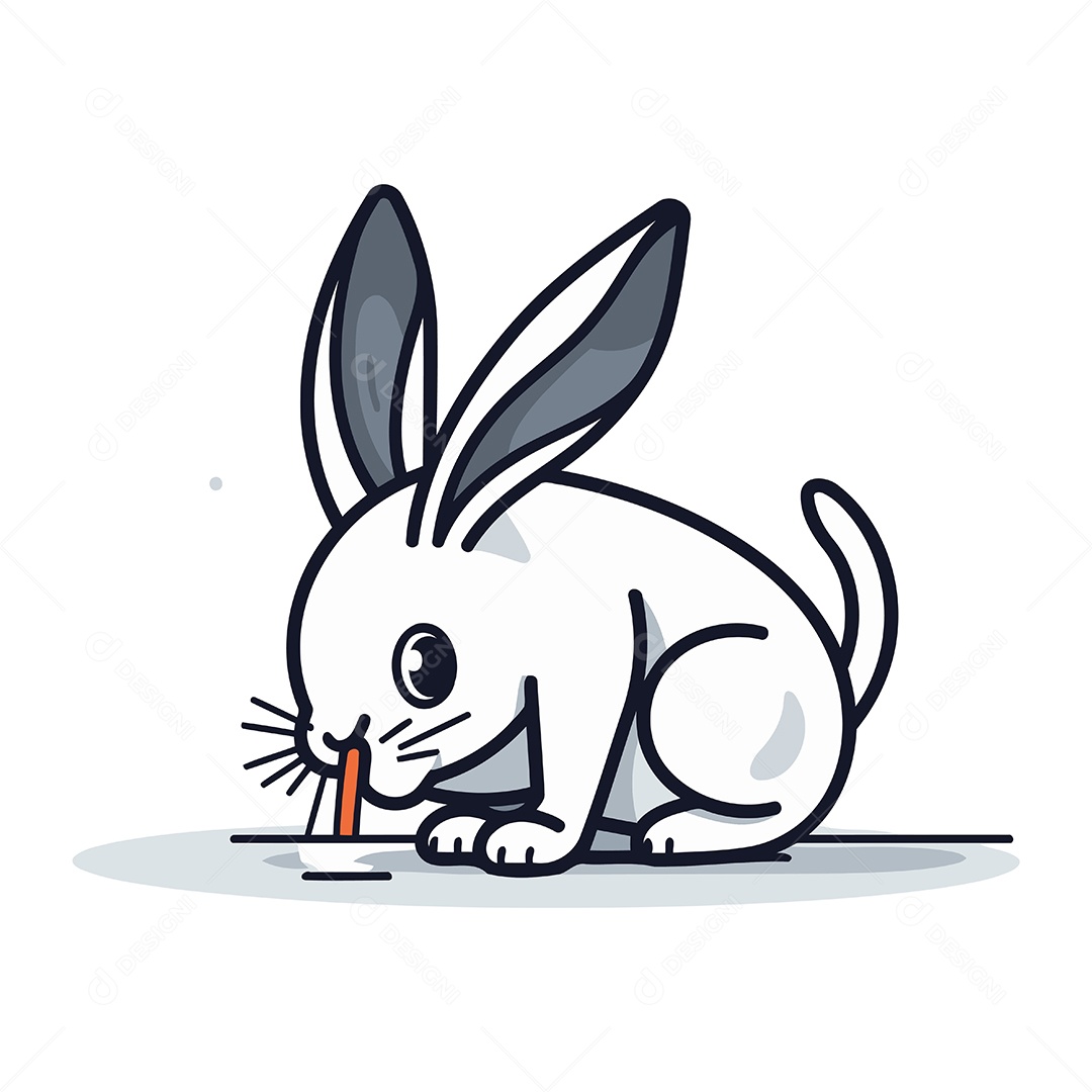 Coelho Comendo Cenoura Ilustração Vetor EPS