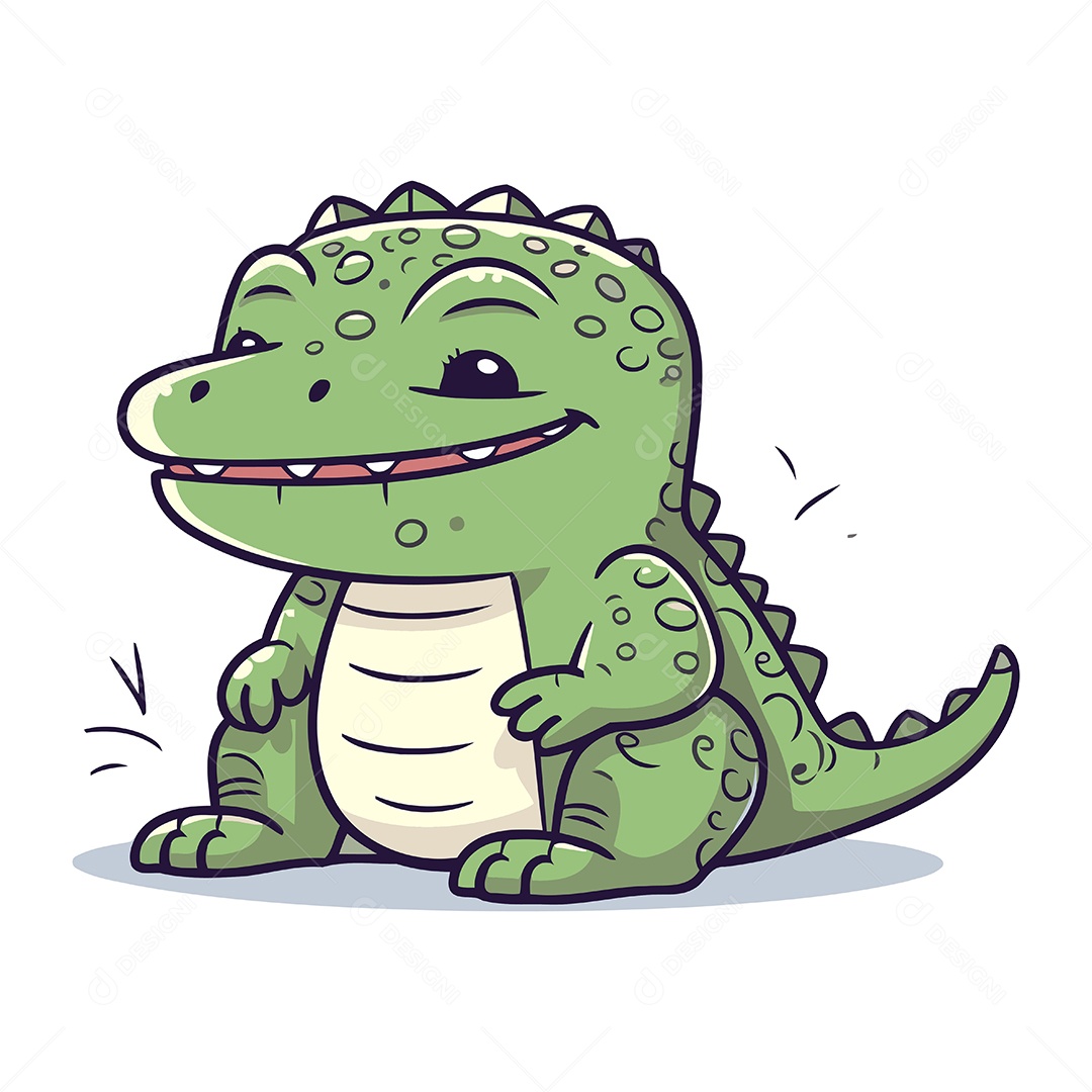 Crocodilo de Desenho Animado Ilustração Vetor EPS