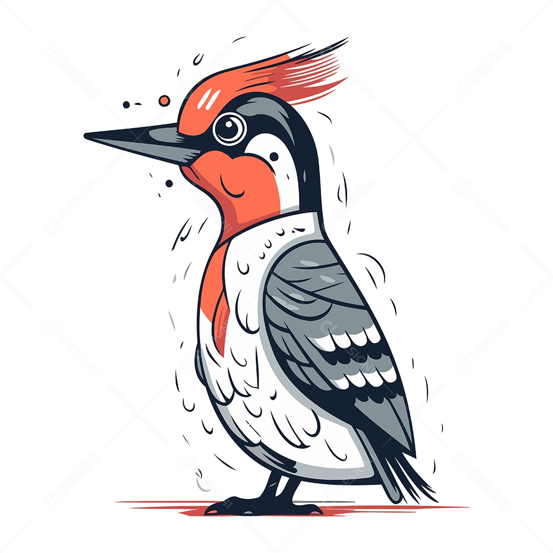 Pica Pau de Desenho Animado Ilustração Vetor EPS