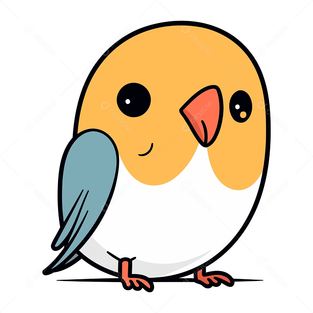 Pássaro Fofo de Desenho Animado Ilustração Vetor EPS