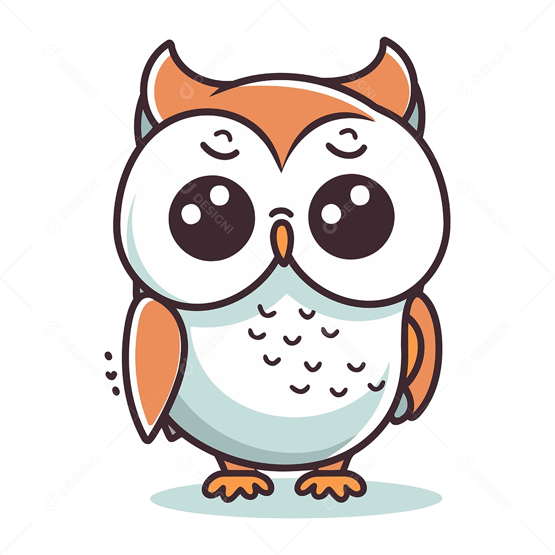 Coruja de Desenho Animado Ilustração Vetor EPS