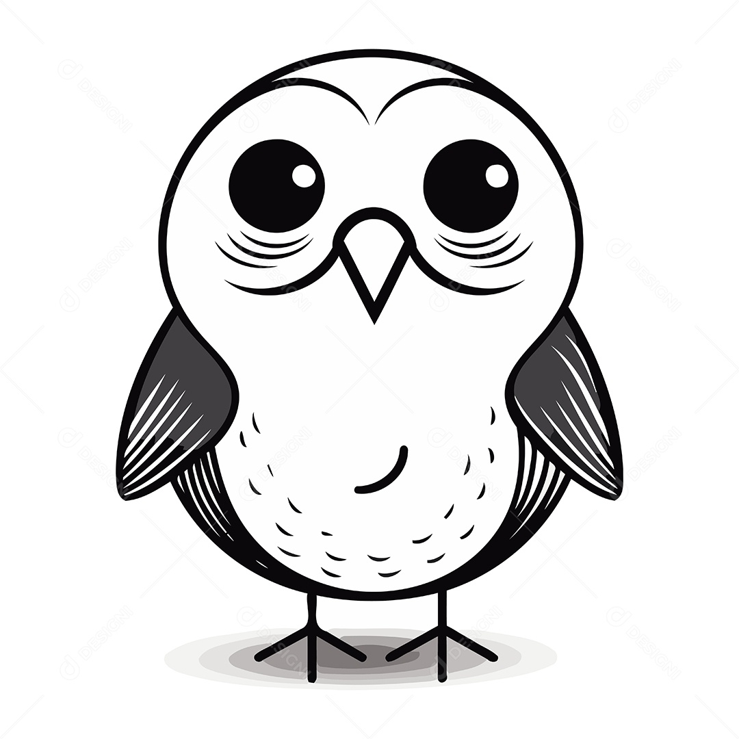 Coruja de Desenho Animado Ilustração Vetor EPS